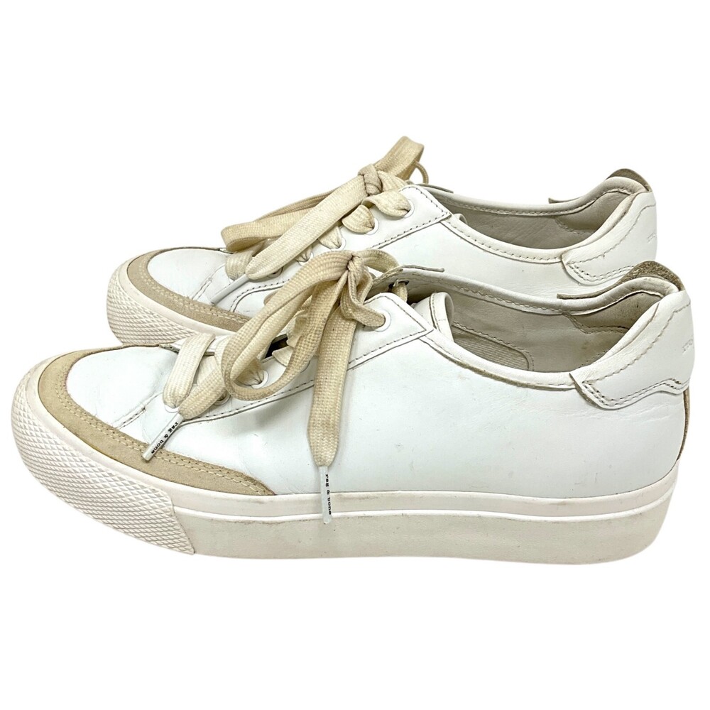 rag & bone Army Low Sneakers White EUR Size 38 US 8 Casual Lace Up Leather - Picture 7 of 12